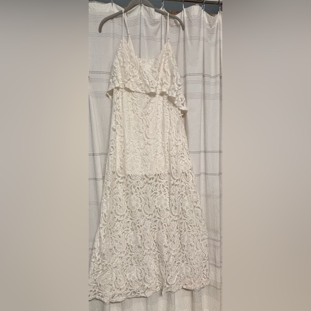 Arc and Co White Lace Layered Dress